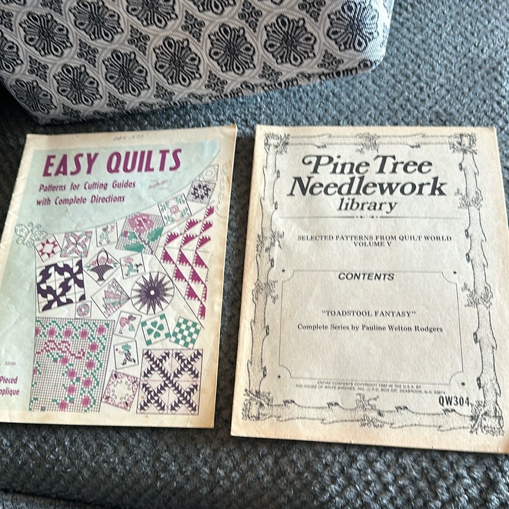 Easy quilts patterns for cutting guides & Pine Tree needlework Toadstool Fantasy